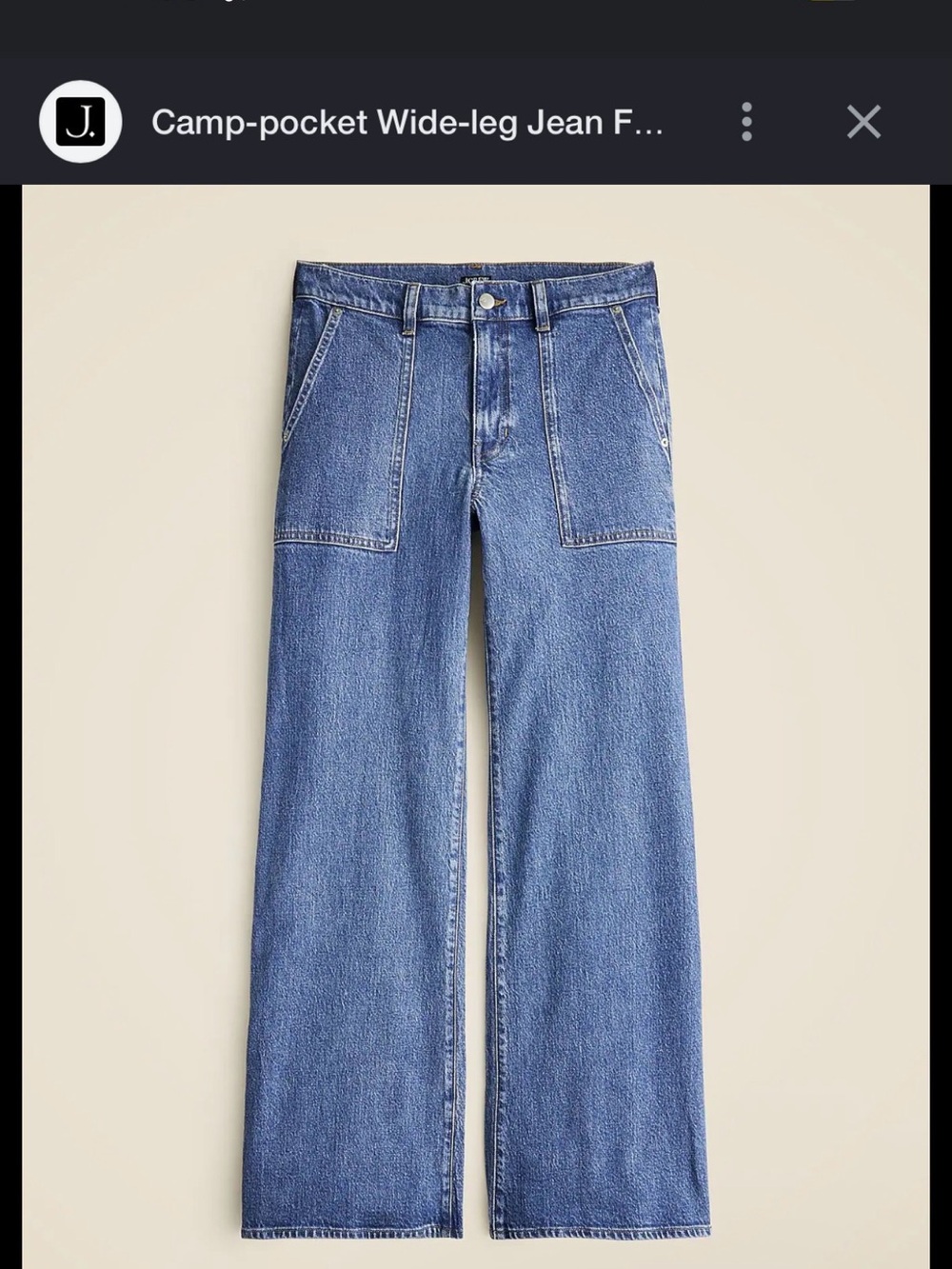 J.Crew Wide-Leg Camp-Pocket Jeans in Medium Blue